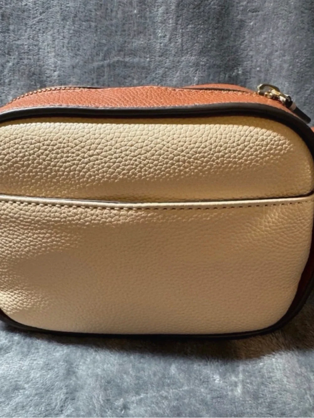 Cole Haan Essential Camera Crossbody Bag Tan/Oat  Pebbled Leather